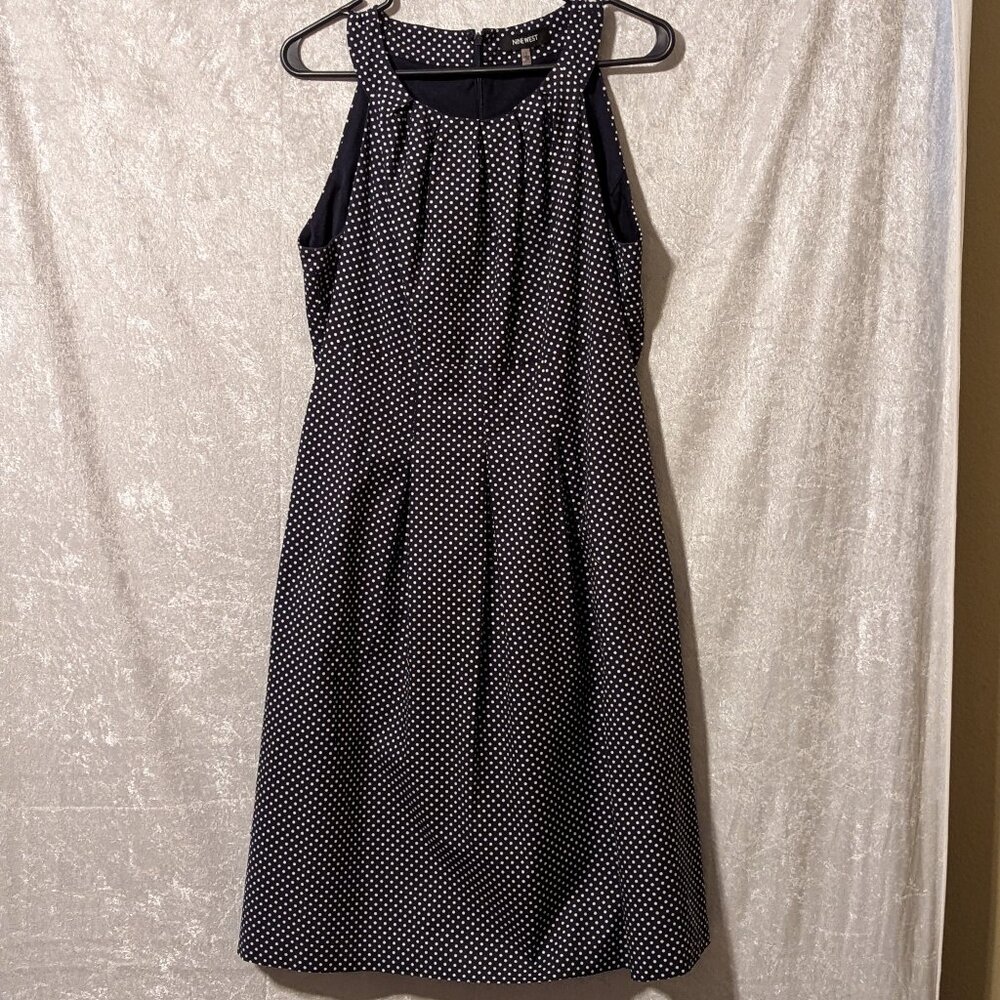 Nine West Blue Sleeveless Dress with White Polka Dots Size 12 EUC